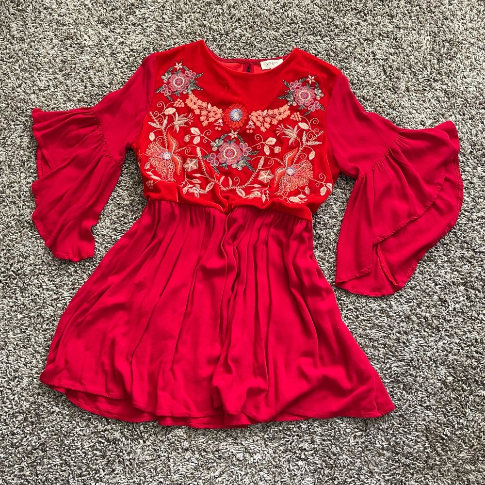 Embroidered Mini Cocktail Dress